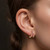 MLE411 - inverted Y Shaped Rose Stone Hoop Earring in 18K Gold - 1 Piece - 21051110356-2.jpg