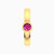 MLE415 - Round Shaped Rose Stone Hoop Earring in 18K Gold - 1 Piece - 21051110361-4.jpg