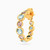 MLE417 - Round Shaped Colored Stones Hoop Earring in 18K Gold - 1 Piece - 21051110363-3.jpg