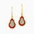 WE196 - Pear Red Stone & Enamel Coated Gold Plated Drop Earrings - GE14448A-3.jpg