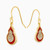 WE196 - Pear Red Stone & Enamel Coated Gold Plated Drop Earrings - GE14448A-4.jpg