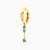 MLE440 - Multishaped Green Stone Hoop Earring in 18K Gold - 1 Piece - 21051110384-3.jpg