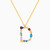 LIN100 - Letter D Colored Stones Necklace in 18K Gold - 111404180133-1.jpg