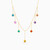 LIN391 - Circle Colored Stones Chain Necklace in 18K Gold - 111404180066-3.jpg