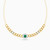LIN496 - Round Diamond & Green Stones Chain Necklace in 18K Gold - 111404120125-1.jpg