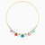 LIN682 - Cushion Colored Stones Chain Necklace in 18K Gold - 111404180094-2.jpg