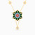 LIN30 - Flower Colored Stones Chain Necklace in 18K Gold - 111405120231-1.jpg