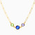 LIN720 - Circle Colored Stones Chain Necklace in 18K Gold - 111404180304-3.jpg