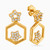 LGE22 - Hexagon Cubic Zirconia Drop Earrings in 21K Gold - 22003030138-1.jpg
