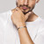 WB160 - Braided Steel & Fabric Cuff Bracelet - 19986466-3.jpg