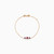 WB32 - Bow Colored Stones Gold Plated Chain Bracelet - 97357518-1.jpg
