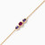 WB32 - Bow Colored Stones Gold Plated Chain Bracelet - 97357518-2.jpg