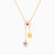MLN746 - Flower Colored Stones Necklace in 18K Gold - 21046030232-1.jpg