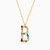 LIN107 - Letter B Colored Stones Necklace in 18K Gold - 111404180132-2.jpg