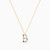 LIN107 - Letter B Colored Stones Necklace in 18K Gold - 111404180132-3.jpg