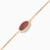 WB37 - Oval Red Stone Gold Plated Chain Bracelet - 97362518-2.jpg