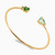 WB123 - Pear Green Stones Gold Plated Cuff Bracelet - 97378558-1.jpg