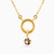 WN120 - Circle Brown Stone Gold Plated Necklace - A4095-52DG-1.jpg