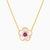 MLN748 - Flower Colored Stones Necklace in 18K Gold - 21046030234-1.png