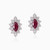 LDE241 - Flower Diamond & Red Stone Stud Earrings in 18K Gold - EA80914RB-1.jpg