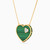 LIN380 - Heart Diamond & Green Stones Necklace in 18K Gold - 111405120076-2.jpg