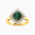LDR1943 - Square Diamond & Green Stones Ring in 18K Gold - RN403305Y18ESY1-1.jpg