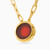 WN67 - Circle Red Stone Gold Plated Necklace - 97353845-2.jpg