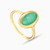 WR94 - Oval Green Stones Gold Plated Ring - 292716052-2.jpg