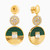 LGE14 - Circle Green Stones Drop Earrings in 21K Gold - 22003110039-2.jpg