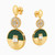 LGE14 - Circle Green Stones Drop Earrings in 21K Gold - 22003110039-3.jpg
