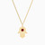 LIN725 - Hamsa Red Stone Necklace in 18K Gold - 111404130302 - 1.jpg