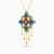 LIN37 - Arabesque Colored Stones Necklace in 18K Gold - 111405180230-2.jpg