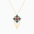 LIN37 - Arabesque Colored Stones Necklace in 18K Gold - 111405180230-3.jpg