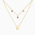 LIN718 - Round Colored Stones Layered Necklace in 18K Gold - 111404180299 - 1.jpg