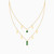 LIN910 - Pear Green Stones Chain Necklace in 18K Gold - 111404120357-3.jpg