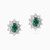 LDE242 - Flower Diamond & Green Stones Stud Earrings in 18K Gold - EA80915EM-1.jpg