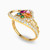 LGR132 - Flower Colored Stones Ring in 21K Gold - 22002111445-2.jpg