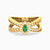 LGR491 - Oval Green Stones Ring in 18K Gold - 61002180066-1.jpg