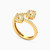 LGR519 - Rectangle Cubic Zirconia Two headed Ring in 18K Gold - 61002180128-2.jpg