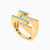 LGR629 - Rectangle Cubic Zirconia & Enamel Coated Two headed Ring in 18K Gold - 21002111388-2.jpg