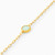 WB35 - Circle Green Stones Gold Plated Chain Bracelet - 97354018-3.jpg