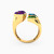 LGR331 - Pear Colored Stones Two headed Ring in 18K Gold - 21002111344-3.jpg
