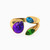 LGR331 - Pear Colored Stones Two headed Ring in 18K Gold - 21002111344 - 1.jpg
