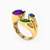 LGR331 - Pear Colored Stones Two headed Ring in 18K Gold - 21002111344-2.jpg