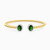 LGB180 - Oval Green Stones Bangle Bracelet in 18K Gold - 21009110193-1.jpg