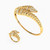 LGS122 - Textured Cubic Zirconia Half Set in 21K Gold (2 Pieces) - 22011110852-1.jpg