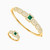 LGS8 - Square Green Stones Full Set in 18K Gold (2 Pieces) - 21011790011-1.jpg