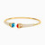 LGB176 - Square Colored Stones Bangle Bracelet in 18K Gold - 113091100412001-2.jpg