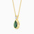 WN277 - Pear Lab Grown Diamonds & Green Stones Gold Plated Necklace - MSP00860-3 (1).jpg