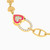 LGB300 - Heart Rose Stone & Enamel Coated Chain Bracelet in 18K Gold - 21010650352-3.jpg